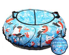 Санки надувные "Ватрушка "Снегири" с чехлом