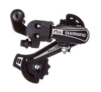 Переключатель задний SHIMANO, Tourney,  RD-TY21B, 6 скор., под петух, SS, подвод - обратный (черный, (между роликами 65 мм))