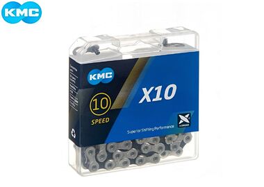 Цепь KMC (X-10) 10 скор. (116 звеньев) 5,85-6,20 мм, с замком, инд. упаковка (KMC-X10)