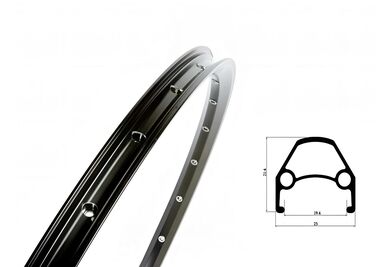 Обод 29" алюминиевый двустеночный пистонированный, фрезерованный, анодированный 36 отв., 14G, 19,4/25,0х21,4 мм (черный, УТ00022708)