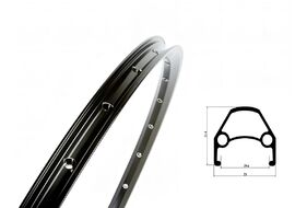 Обод 29" алюминиевый двустеночный пистонированный, фрезерованный, анодированный 36 отв., 14G, 19,4/25,0х21,4 мм (черный, УТ00022708)