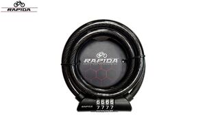 Замок противоугонный 10х1200 мм, трос в пластик. оболочке, кодовый, DR-5104, RAPIDA