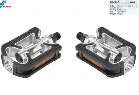 Педали платформенные (комплект 2 шт.) 9/16", 111x72 мм, алюминиевые, CITY, FP-910 FEIMIN (черный/серебристый, FP-910)