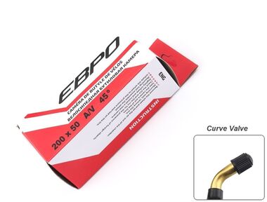 Камера 8x(200х50) бутил, загнутый ниппель (45°), Schrader (AV), для самокатов и колясок, EURO (УТ00022068)