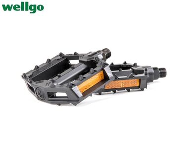 Педали WELLGO, платформенные (комплект 2 шт.) 9/16", 112x100 мм, пластик/сталь, V-205DU (NN005649)