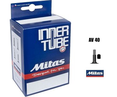 Камера 700x25/35C A03 Бутил Schrader (AV) нипель 40 мм Mitas (черный, 510302047111) #0