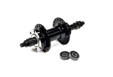 Втулка задняя алюминиевая, под трещотку, под диск (6 болтов), на промподшивниках, 32 отв., ось 3/8' на гайках, ZP-1024RB, ANHUI M&B (черный, УТ00025860)