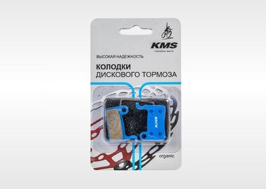 Тормозные колодки "KMS", для дискового тормоза, SHIMANO (M765/M965/M966/M601/M800/M858 calipers), Organic, на блистере #0
