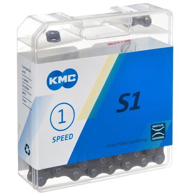 Цепь KMC (S-1) 1 скор. (112 звеньев), тормозная, с замком, инд. упаковка (KMC-S1)