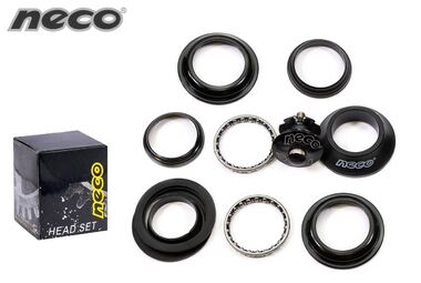 Рулевая колонка NECO H115 безрезьбовая полуинтегрированная, комплект (размер: 1 1/8"x44/50x30 мм), подшипники 5/32"х22, с якорем,  инд.упак. (УТ00019907)