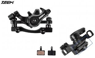 Тормоз дисковый механический (суппорт) с адаптером F-160/R-140, квадратные колодки TP-01D, ZEEM (УТ00023404)