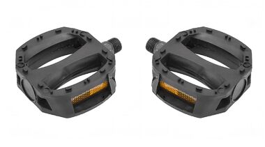 Педали (комплект), KIDS, пластик, с отражателями, 90х84, ось 9/16", FP-650, FEIMIN (черный, FW3031608)