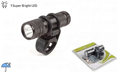 Фара передняя, Алюминиевая, JY-879 , влагозащищенный корпус, LED, меняющийся фокус, 3 реж. раб., с креплением на руль (RNVJY8790001)