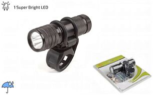 Фара передняя, Алюминиевая, JY-879 , влагозащищенный корпус, LED, меняющийся фокус, 3 реж. раб., с креплением на руль