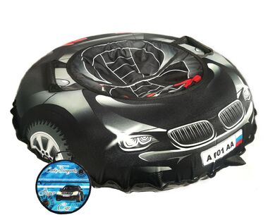 Санки надувные "Ватрушка "Супер кар БМВ черная" с чехлом #0