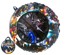 Санки надувные "Ватрушка "Роботы" с чехлом