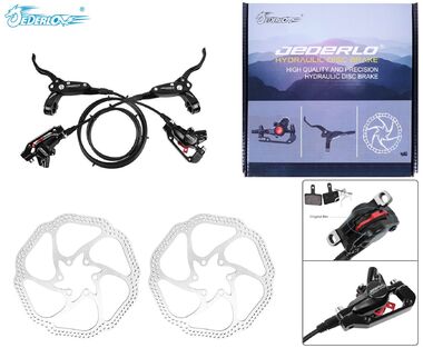 Тормоз (комплект: передн.+задн.) гидравлический, в комплекте с роторами 160 мм, 1350 мм/750 мм, инд. упак., JEDERLO (УТ00022610)