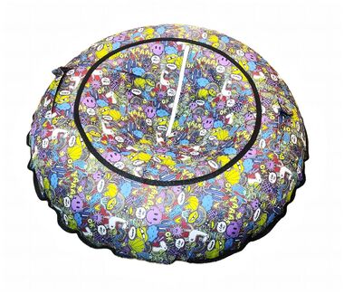 Санки надувные "Ватрушка" 90 см, принт "Стикер" (УТ00028228)