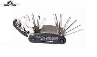 Набор инструментов New Vision, складной, 15 в 1, ключи шестигранники 2/2.5/3/4/5/6 мм, отвертки, головки, ключ д/спиц, пласт. держатель, GJ-1002