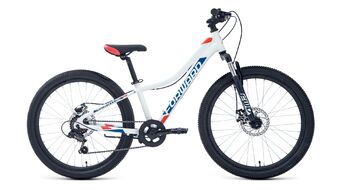FORWARD TWISTER 24 2.0 D (24" 7 ск. рост. 12") 2022, белый/красный, RBK22FW24053