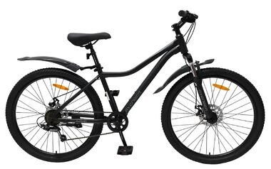Велосипед AVENGER C261D (26" 6 ск. рост. 15") черный матовый/серебристый, C261D-BK/GR(25)