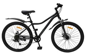 Велосипед AVENGER C261D (26" 6 ск. рост. 15") черный матовый/серебристый, C261D-BK/GR(25)