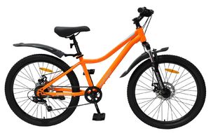 Велосипед AVENGER C241D (24" 6 ск. рост. 13") оранжевый неон/серебристый, C241D-ORN/SL(25)