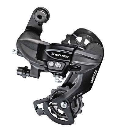 Переключатель задний SHIMANO, TOURNEY, RD-TY300, TOURNEY, 6/7 ск., под петух (черный, ARDTY300D)