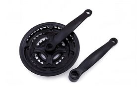 Комплект шатунов (система) 170 мм, 24/34/42Т, 9/16", D-EDх3, сталь, с пластик. защитой, SAIGUAN, DC-314SI (черный, RCWDC314SI02)