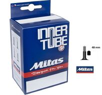 Камера 700x25/35C A03 Бутил Schrader (AV), ниппель 48 мм, Mitas (черный, 510302054111)