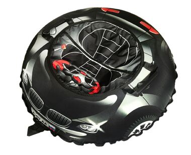 Санки надувные "Ватрушка "Супер кар БМВ черная" с чехлом #1