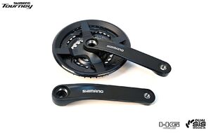 Комплект шатунов (система) 175 мм, SHIMANO FC-TY301 TOURNEY, алюминиевые шатуны, под квадрат, SQR, с защитой, 48х38х28T (черный)