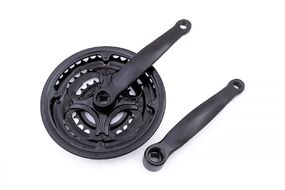 Комплект шатунов (система) 170 мм, 28/38/48Т, 9/16", D-EDх3, сталь, с пластик. защитой, SAIGUAN, DC-304D (черный, RCWDC304D002)