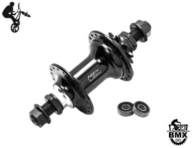 Втулка задняя 36 отв., BMX, под гайки, алюминиевая, на промподшипниках, ось Сr-Mo 14M, 114x165 мм, со звездой 9T, MEN JOIN (черный, F3052620)