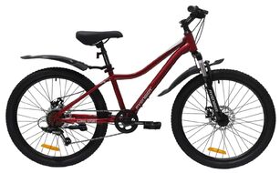Велосипед AVENGER C241D (24" 6 ск. рост. 13") бордовый металик (спелая вишня), C241D-RD(26)