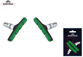 Тормозные колодки 70 мм (пара) V-Brake, BS-124, RAPIDA, зеленый/черный