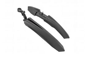 Комплект крыльев широких (полуфэт), 24"-26", переднее- на бустер вилки, заднее- на подседельный штырь (цвет черный)