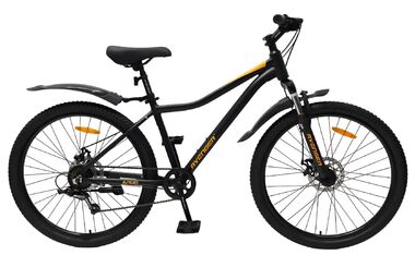 Велосипед AVENGER A261D (26" 6 ск. рост. 15") ALU, черный матовый/оранжевый, A261D-BK/OR(25)