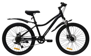 Велосипед AVENGER C241D (24" 6 ск. рост. 13") черный матовый/серебристыйй, C241D-BK/SL(25)