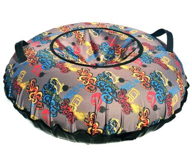 Санки надувные "Ватрушка "Граффити коричневый" #0