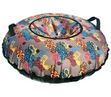 Санки надувные "Ватрушка "Граффити коричневый"