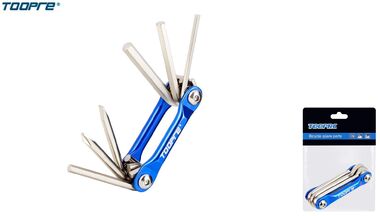 TOOPRE Набор инструментов складной, 6 предметов, шестигранники 3/4/5/6 мм, 2 отвертки, алюминиевый держатель, TL-833 (УТ00029266)