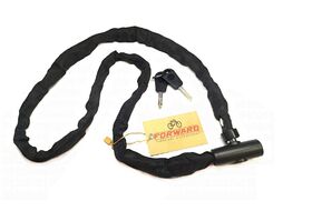 Замок противоугонный - цепь 4 х 900 мм, 2 ключа, тканевая оплетка (черный)