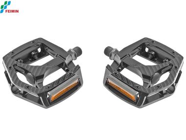 Педали, Алюминиевые, платформенные (комплект 2 шт.) 9/16", 106x98 мм, с шипами, ZU подшипники, FP-913ZU FEIMIN (черный, NN001474)