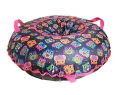 Санки надувные "Ватрушка "Совы на черном"