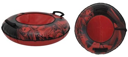 Санки надувные "Ватрушка" ПВХ-ПВХ 93 см Comfort, с принтом TT "ACTION" (Red/Black) (УТ00025596)
