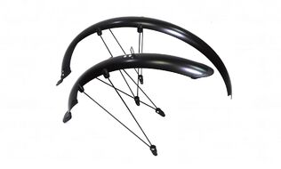 Комплект крыльев, металло-пластик, 28", ширина 46 мм, с резиновыми брызговиками (цвет черный)