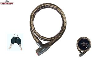 Замок противоугонный, 22 х 1500 мм, трос в пластик. оболочке, 2 ключа, RP-4101, FORWARD (черный)