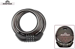 Замок противоугонный 10 х 1800 мм, трос в пластик. оболочке, кодовый, RAPIDA