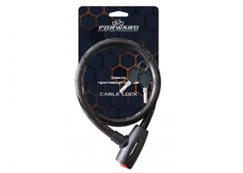 Замок противоугонный, 18 х 1200 мм, трос в пластик. оболочке, 2 ключа, RP-1232, FORWARD (черный)